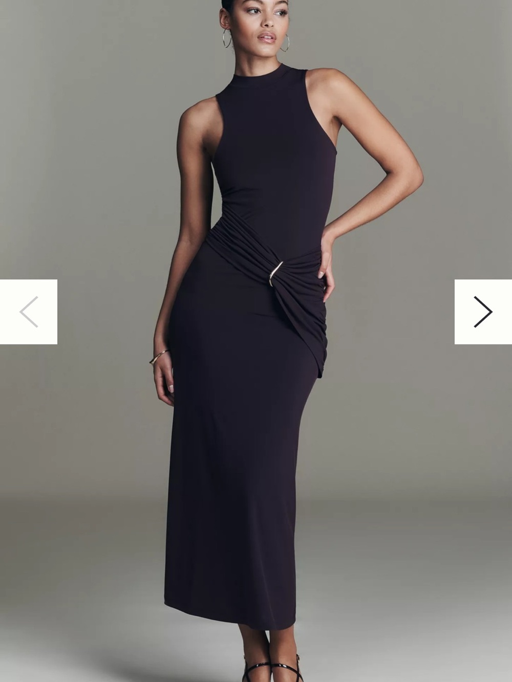 By Anthropologie Ruched Sleeveless Knit Maxi Dress